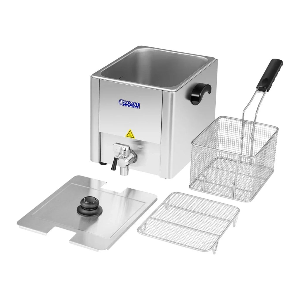 Friggitrice elettrica professionale per ristoranti 13 litri 3200 watt rubinetto di scarico zona fredda 14_0001781