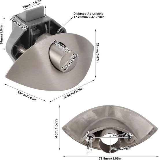 Chiusura a pulsante per porta armadio senza chiave, blocca a pressione per serratura di acciaio inox per barca RV, adatto per porte armadio in legno di 12-25 mm (grigio)
