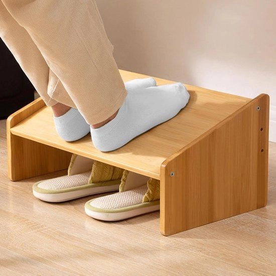 Sedile regolabile in legno per sotto scrivania - ergonomico - 3 posizioni di altezza - regolabile