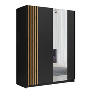 Armadio con 2 porte scorrevoli 200 cm - nero e rovere - Collezione VARIA