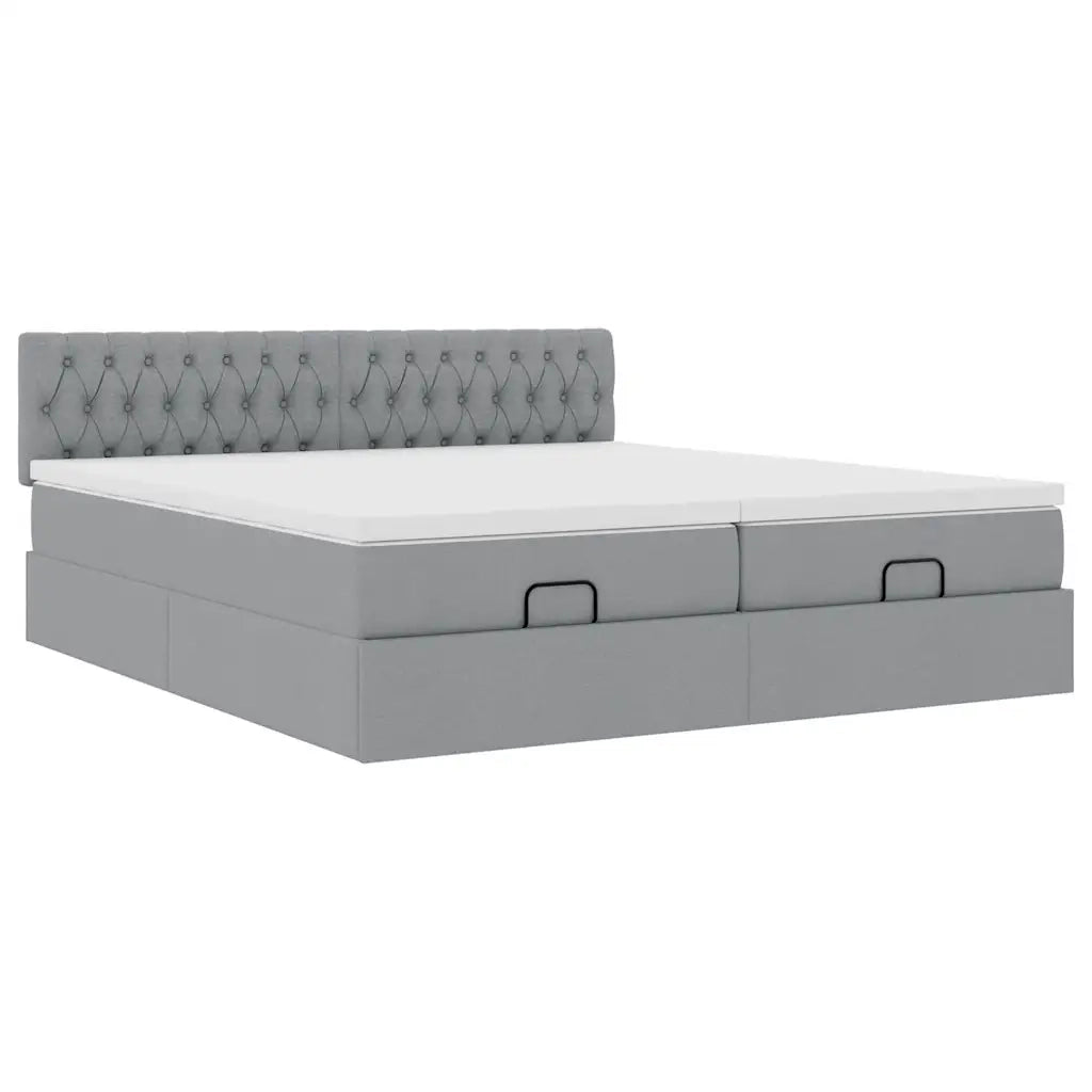 Struttura Letto Pouf con Materassi 180x200 cm in Tessuto 3312015