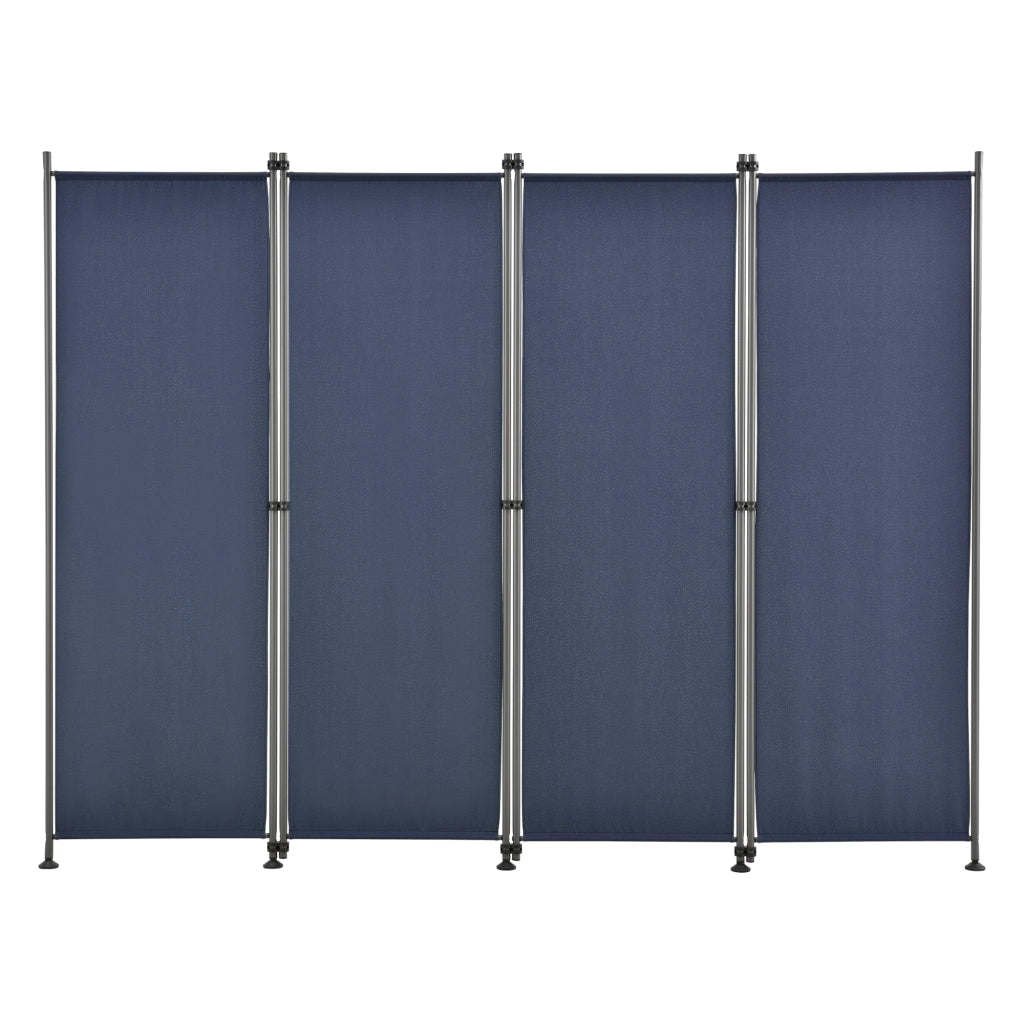 Paravento Modica a 4 Pannelli Parete Divisorio con Struttura Pieghevole (AxL) 170x215 cm - Blu Scuro pro.tec