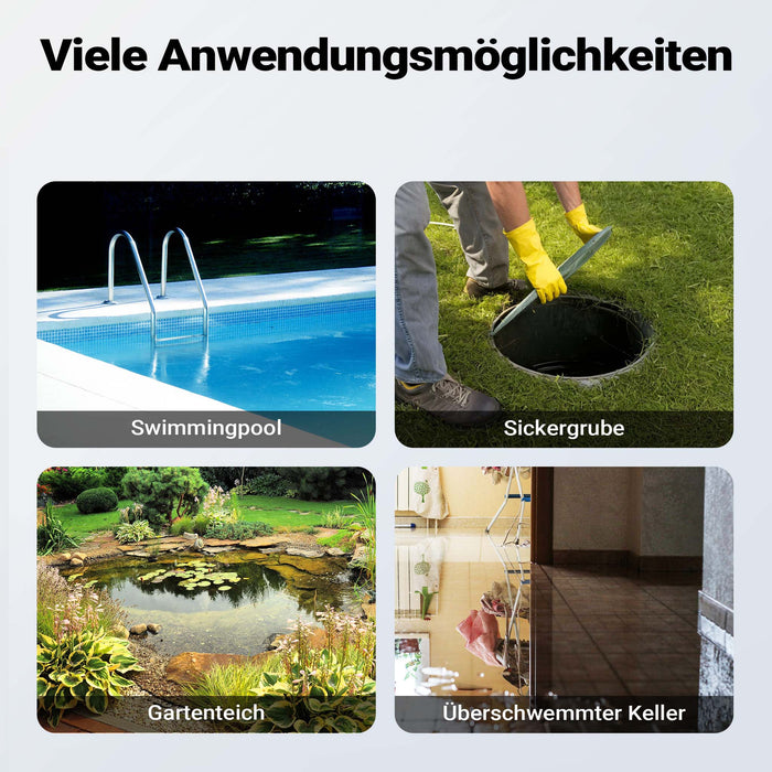 Pompa sommersa 400 W, pompa per acque reflue con portata max 7000 l/h, pompa a immersione, prevalenza max 7 m