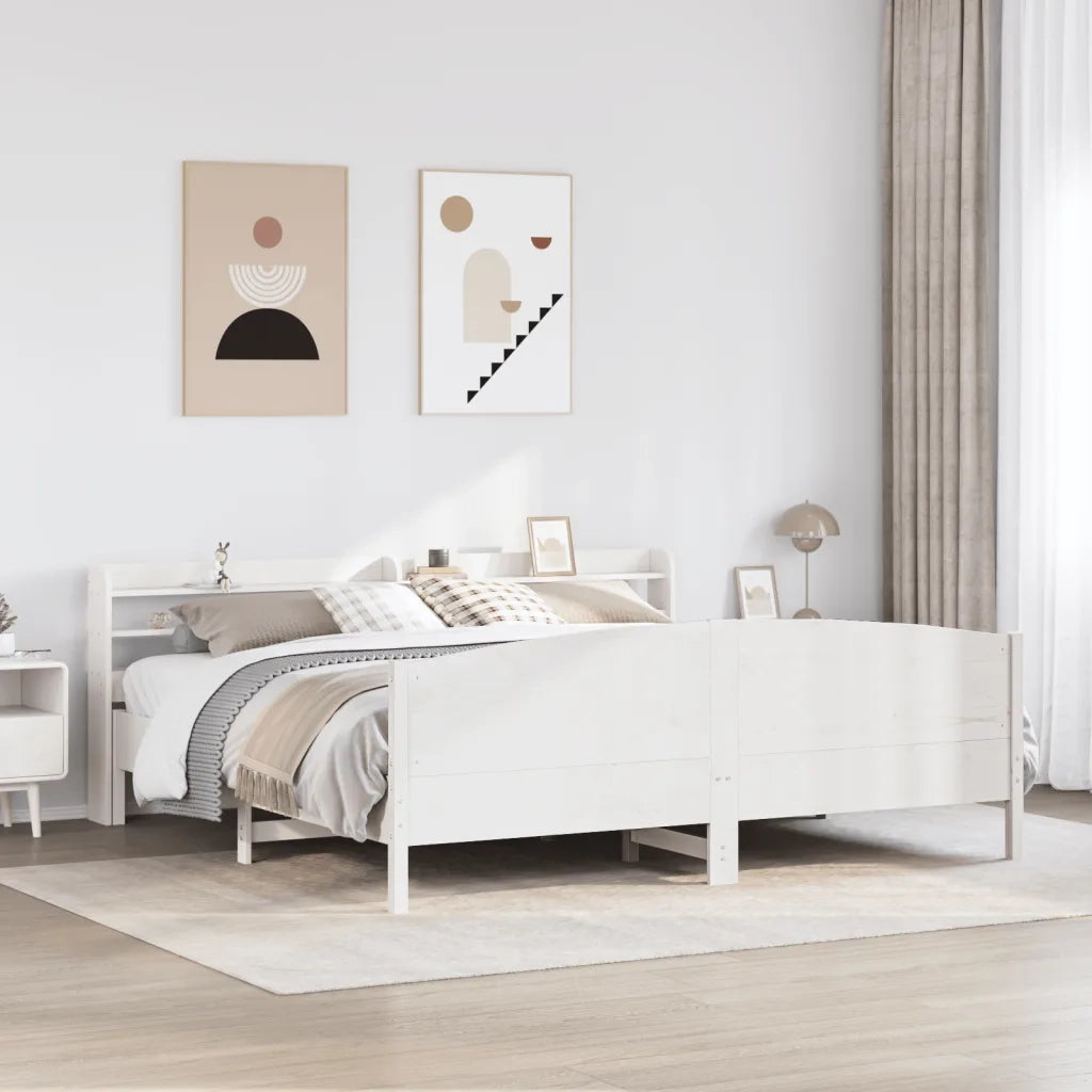 Letto senza Materasso Bianco 180x200 cm Legno Massello di Pino 3306958
