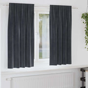 Tende oscuranti 2 pcs Grigio scuro 140 x 175 cm Velluto 4107229