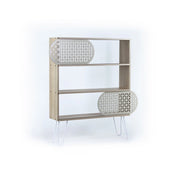 Libreria 3 ripiani Illia 94x25x117 MT190511 colore noce e gambe nere