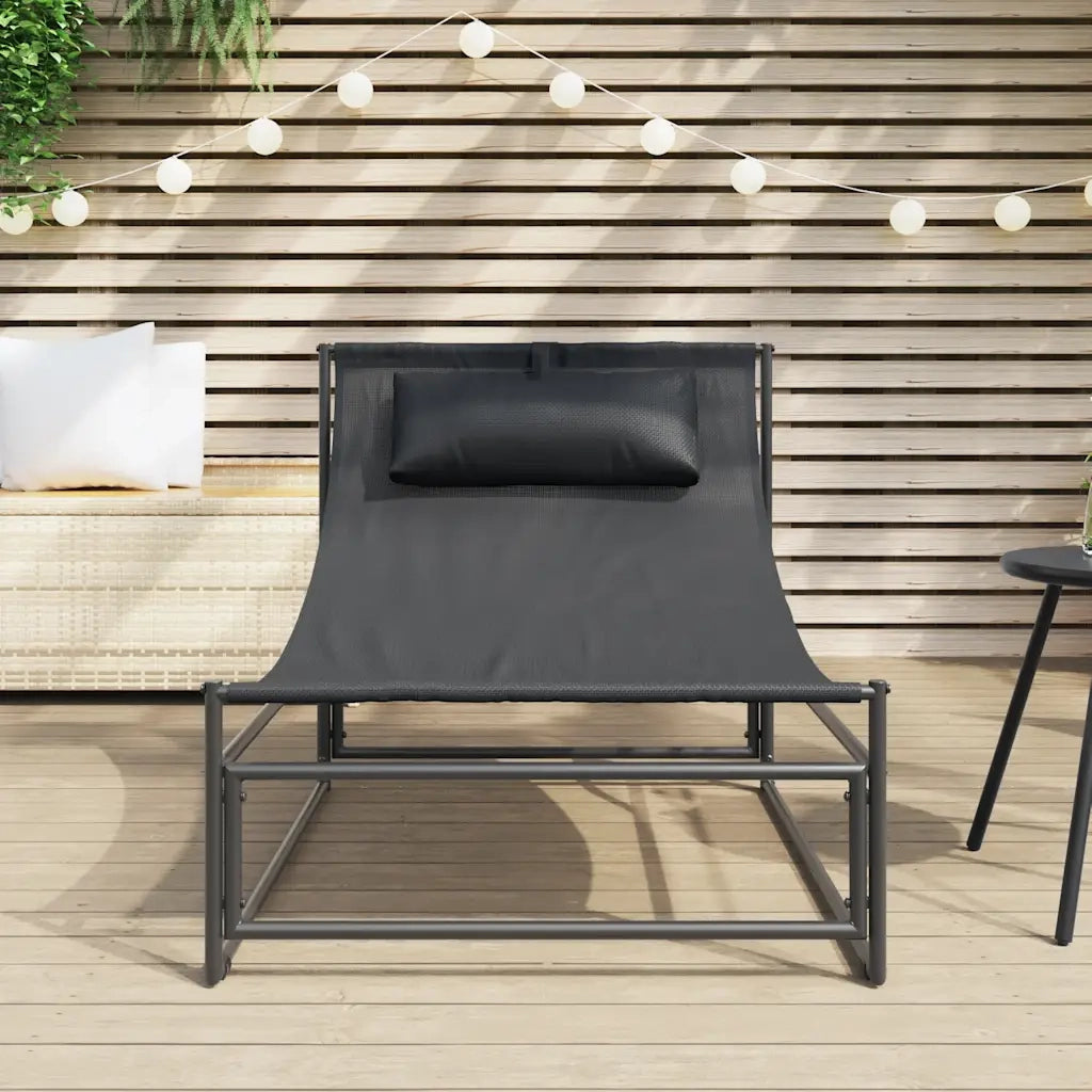 Sedia a sdraio da giardino color antracite 87x74x73 cm Acciaio e Textilene 42003022