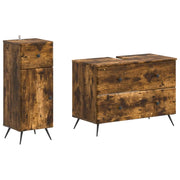 Set di Armadi da Bagno da 2 Pezzi BREDA Rovere Fumo 3417725