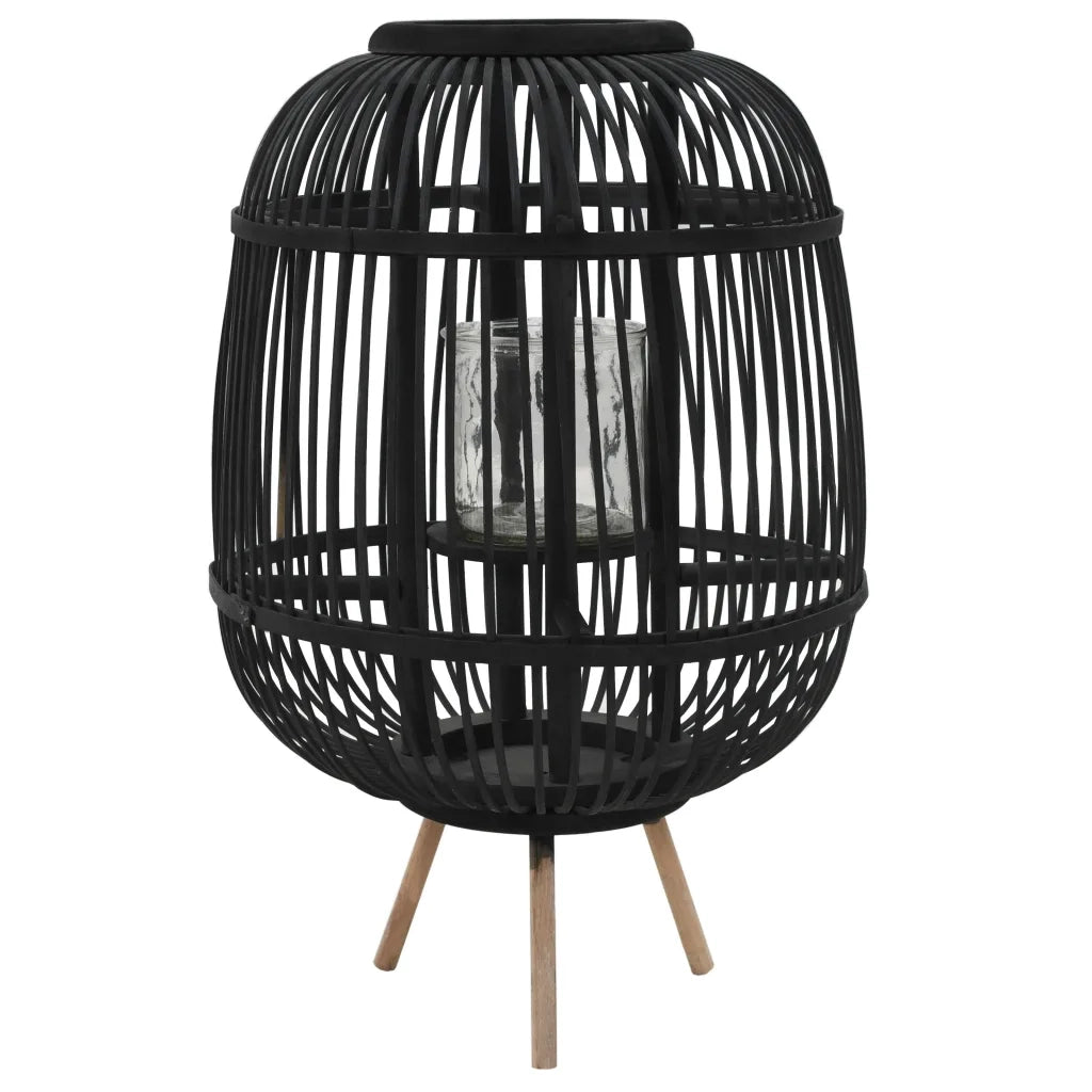 Supporto per Lanterna da Tavolo in BambÃ¹ Nero cod mxl 69039