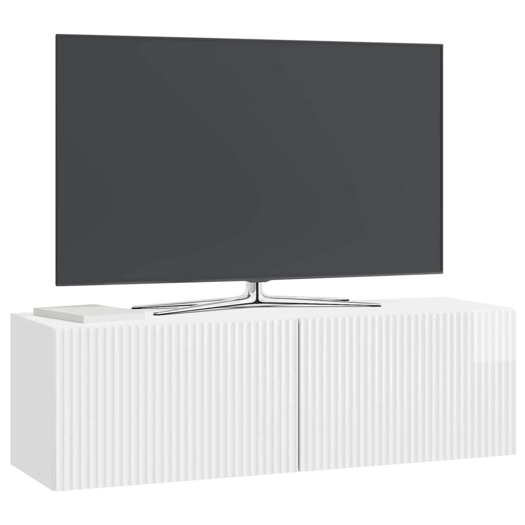 Mobile Porta TV da Muro Bianco Lucido 98 x 31 x 30 cm 898559