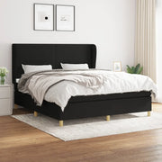 Giroletto a Molle con Materasso Nero 160x200 cm in Tessuto 3128375
