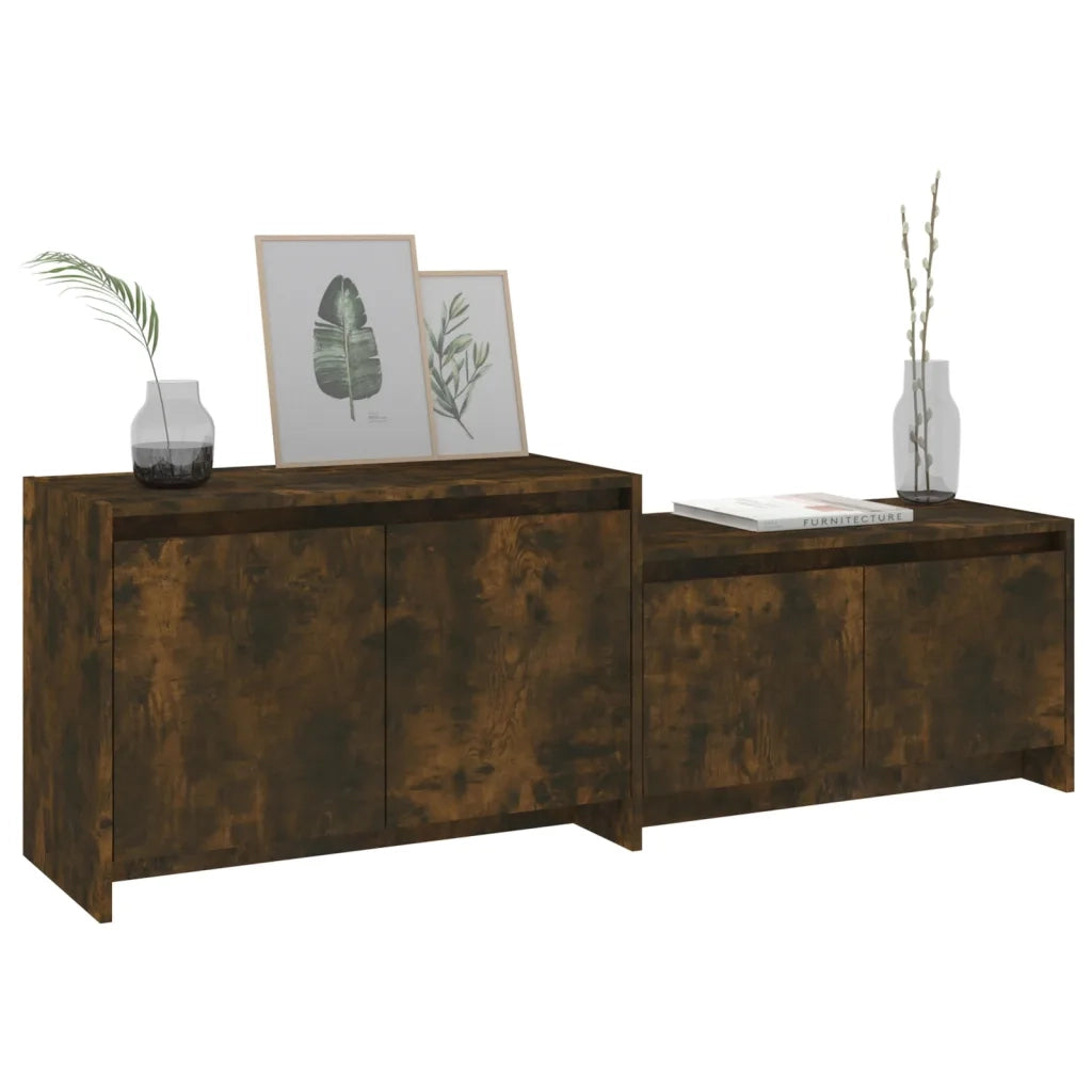 Mobile TV Rovere Fumo 146,5x35x50 cm in Truciolato 813026