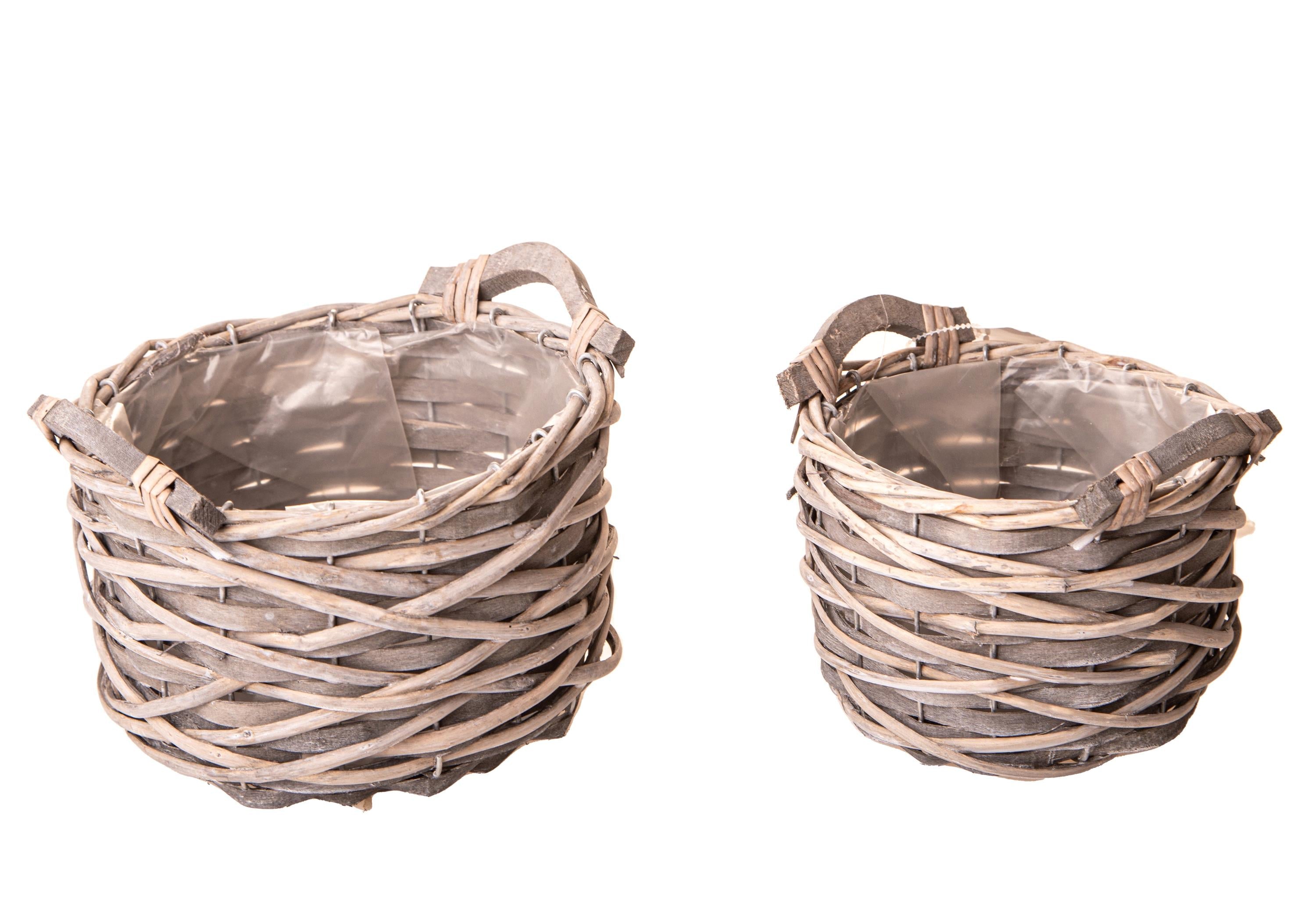 Set 4 Cesti Ø 20 H 15 cm con Manici