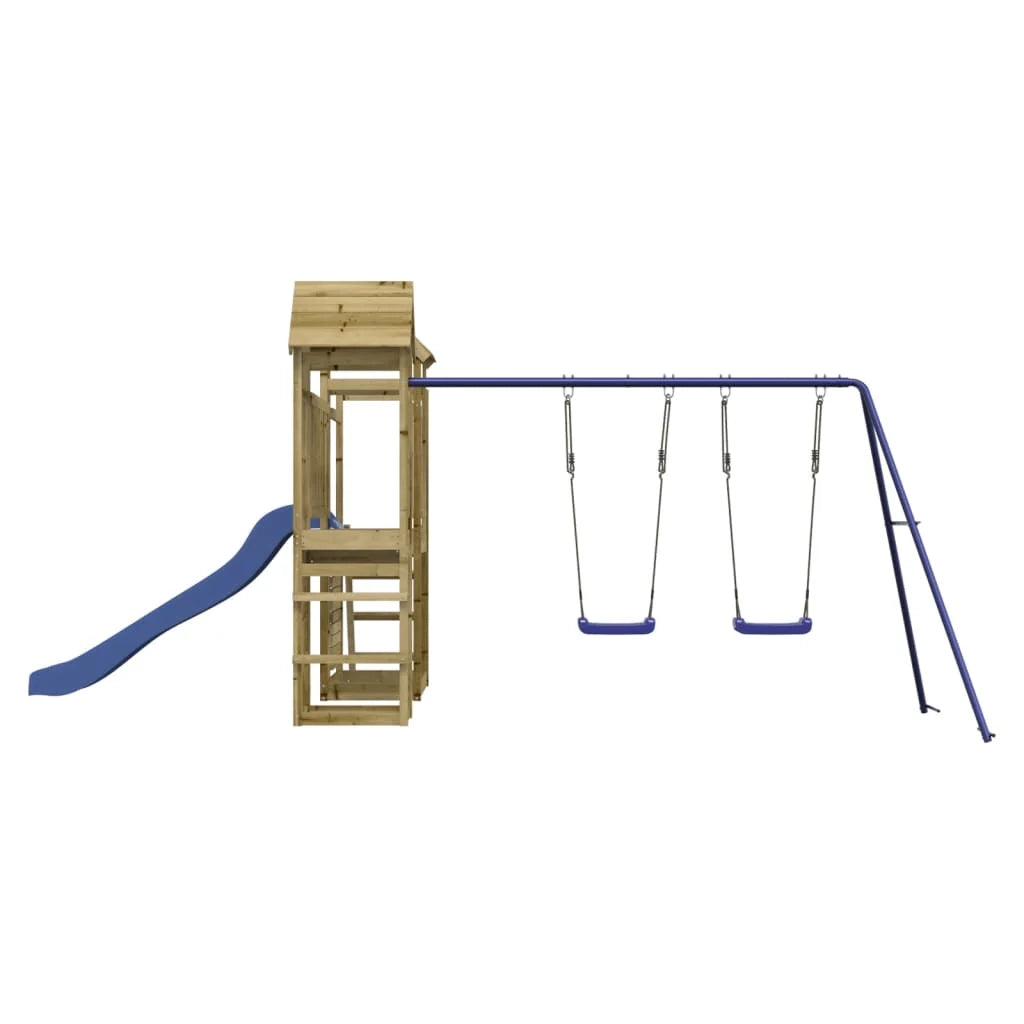 Altalene per parco giochi all'aperto scivolo altalene robuste giochi da giardino 505 x 332 x 214 cm legno di pino impregnato 02_0004829
