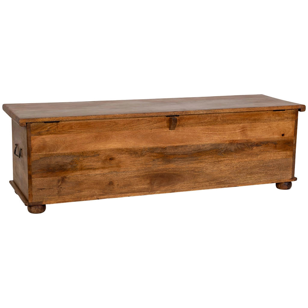 Baúl de madera artesanal marrón 150x45x46h cm
