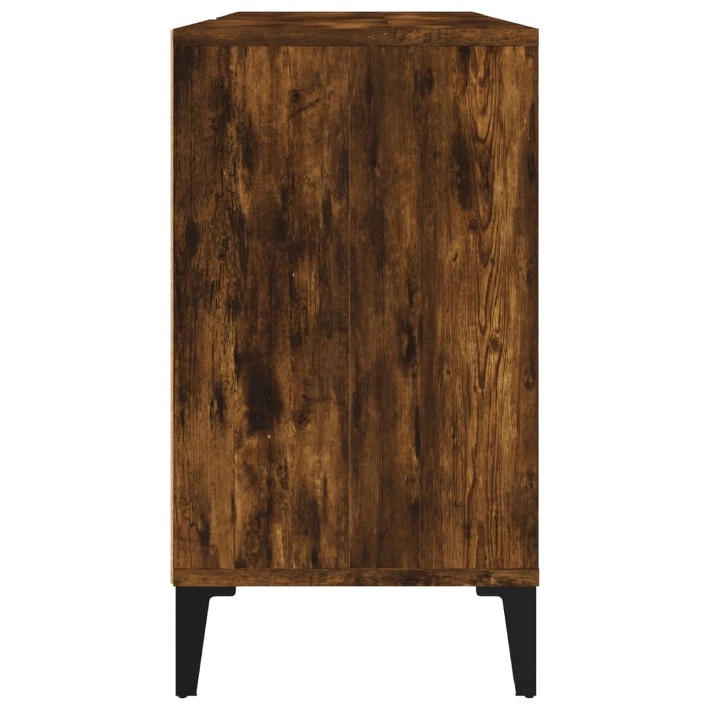 Mobiletto sottolavabo da bagno 80 x 33 x 60 cm in legno ingegnerizzato marrone 02_0006821
