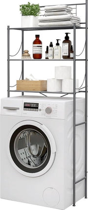 Regolabarre senza foratura, 3 livelli, sostegno bagno, acciaio inox, portabagno spaziale (grigio)
