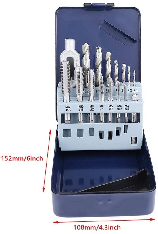Set di punteruole in acciaio da 15 pezzi - Gereadizioni di alta qualità - Lavorazione del metallo - Sostenibile - Facile da utilizzare - Cassa di stoccaggio - Set di punteruole