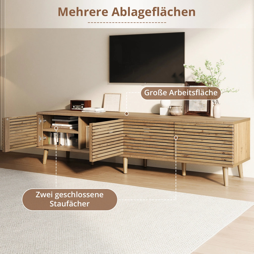 MOBILE TV 180x40x46 cm per TV fino a 75" 4 ante colore legno