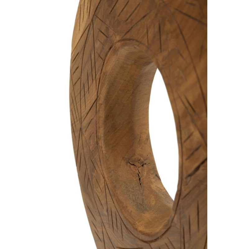 Scultura Dorat In Teak Riciclato cm 28x10x38 (pezzi Unici - Non Ripiani In Serie)
