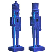 Set di 2 statuine Schiaccianoci in materiale sintetico decorazione natalizia blu