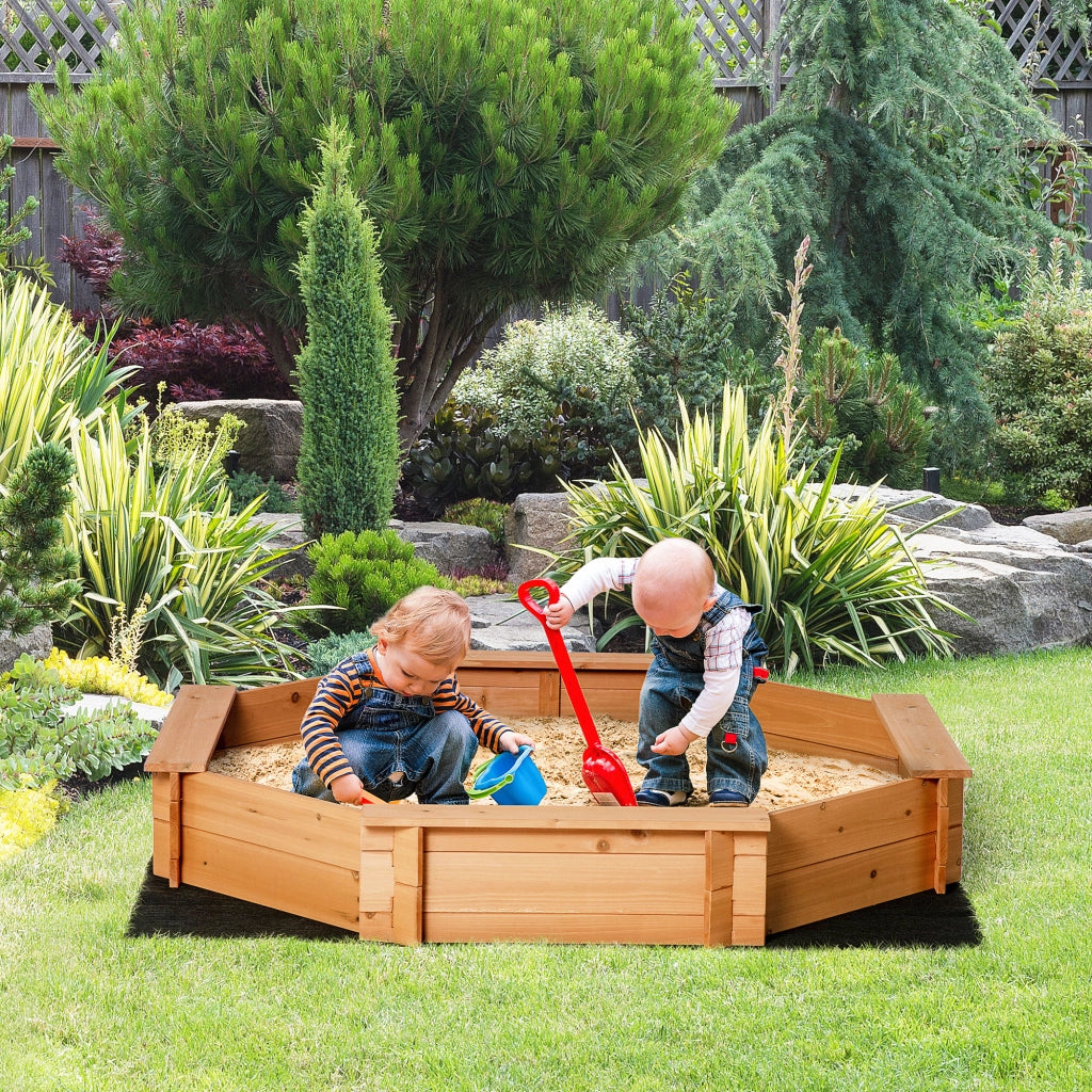 Arenero per Bambini in Legno ¨C zephmum ¨C 139.5x139.5x21.5 cm Rosso e Blu