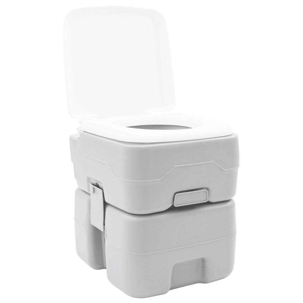 Toilette da Campeggio Corpo Grigio + Coperchio Bianco Non Applicabile