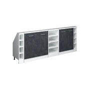 Set di mobili sottotetto Rion Calce nera/Bianco Set di 5 Vicco