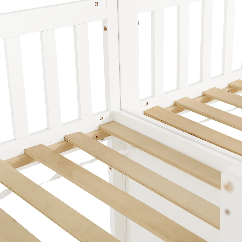 Letto a Castello Bambini in Pino ¨C MINIMAL ¨C Bianco, 90x200cm