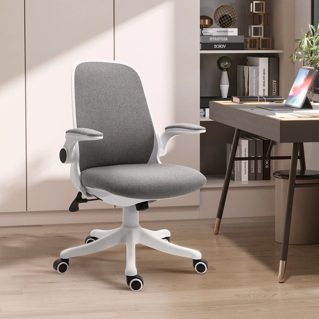 Sedia da ufficio girevole con schienale basculante e braccioli regolabili ¨C ZephMum ¨C Grigio 62.5x60x94-104 cm