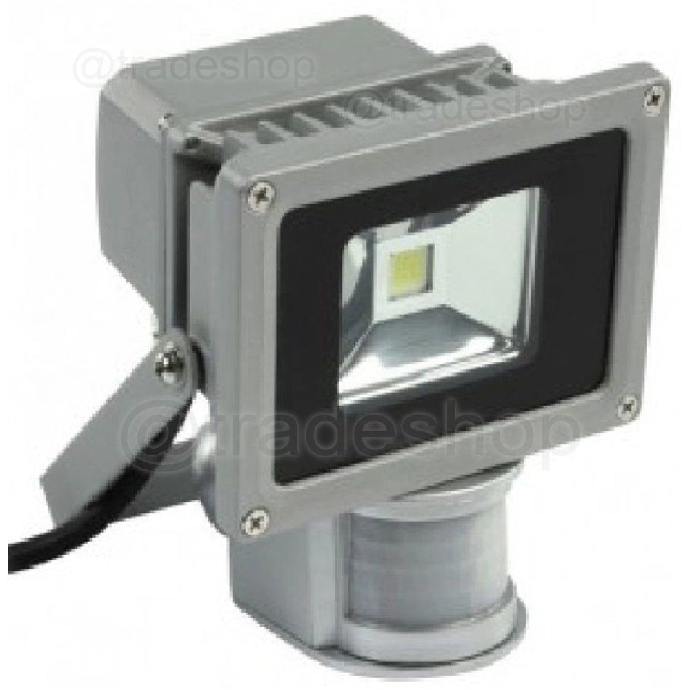 Trade Shop - Faretto Lampada Esterna Faro Led 10w Con Sensore Di Movimento Pir 9 Led 600lm -