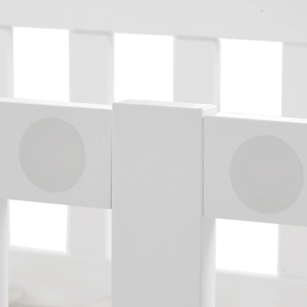Letto Casetta 90 x 200 cm; Letto Singolo - 2 Cassetti e Sponda - in Legno - Bianco