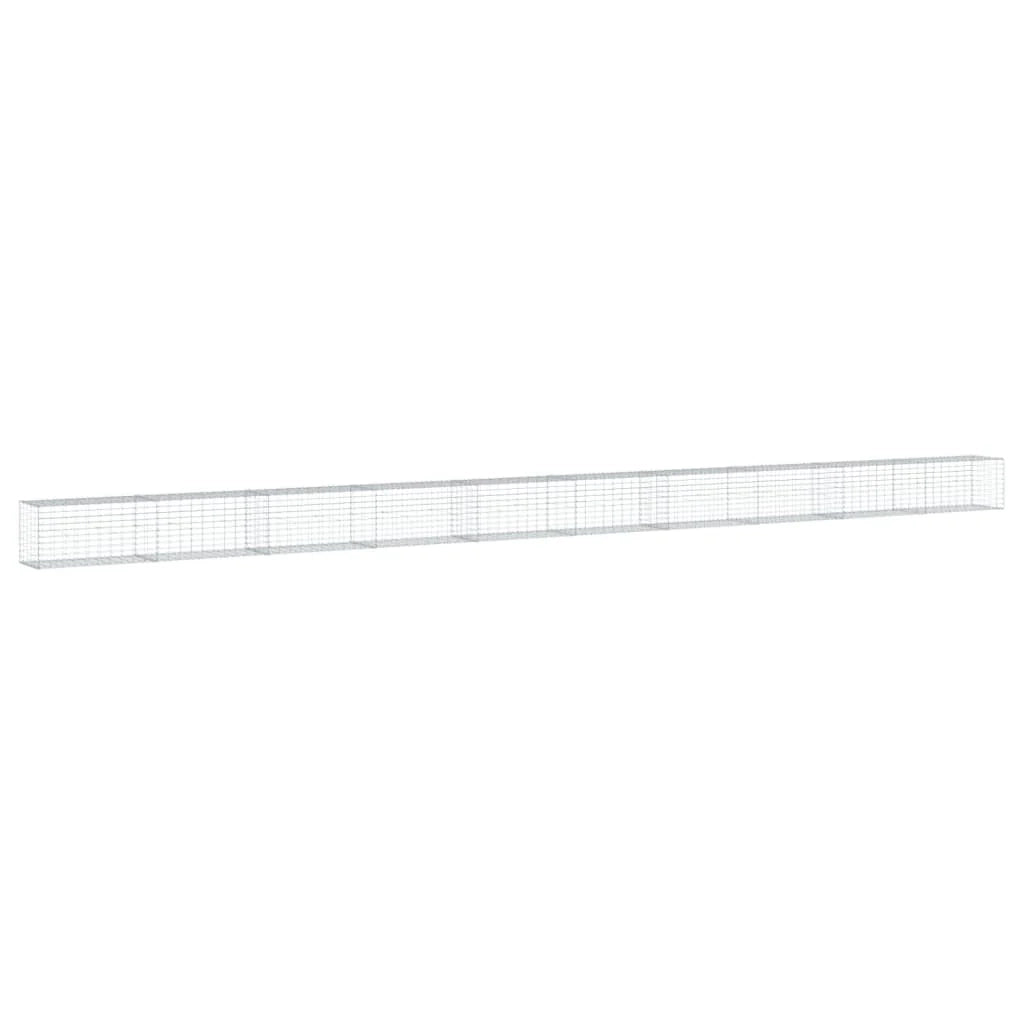 Gabbione recinto a gabbia muro di contenimento con coperchio 1000 x 50 x 50 cm ferro zincato argento 02_0040118