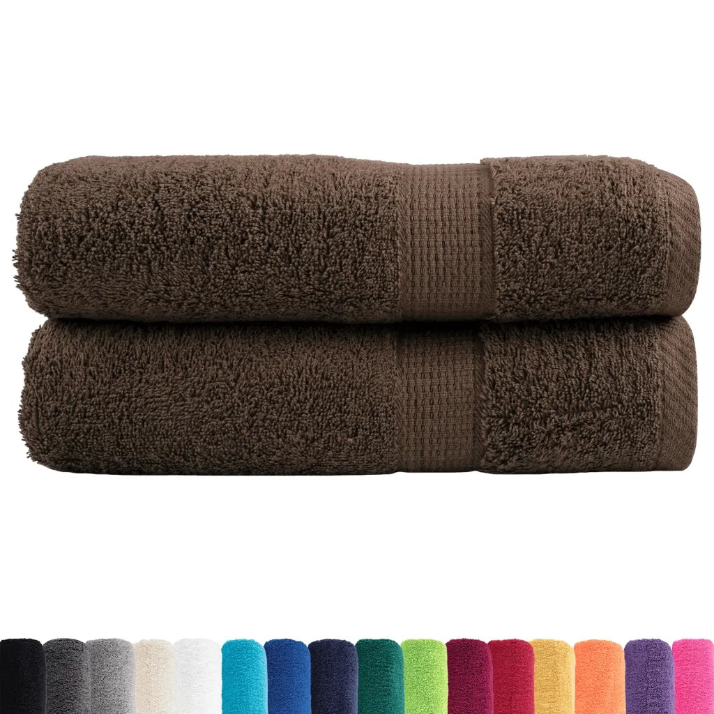 Asciugamani da doccia premium SOLUND 2 pezzi Marrone 70x140 cm 600 g/m² 137236