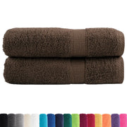 Asciugamani da doccia premium SOLUND 2 pezzi Marrone 70x140 cm 600 g/m² 137236