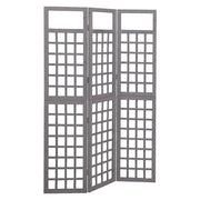 Divisorio a 3 Pannelli in Massello di Abete Grigio 121x180 cm cod mxl 69480