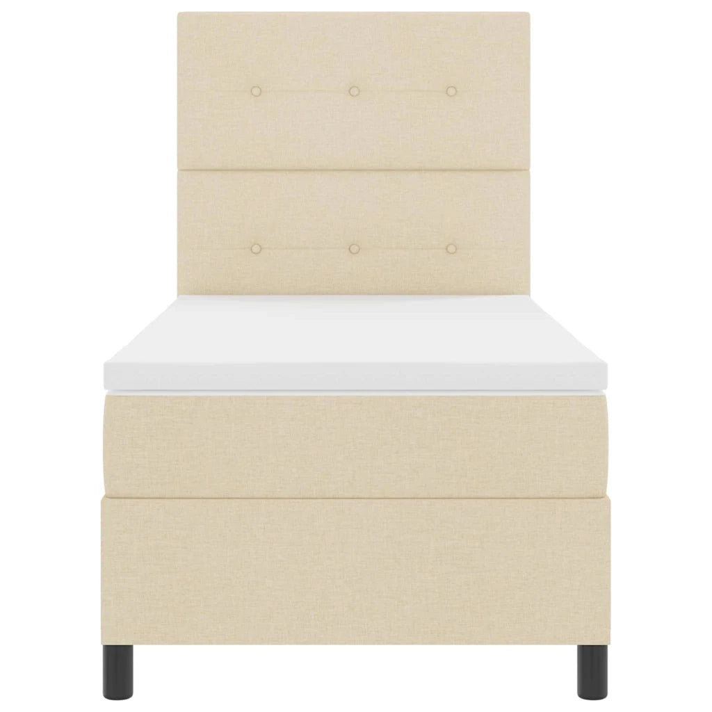 Letto a molle con materasso Crema 80 x 200 cm Tessuto 3339348