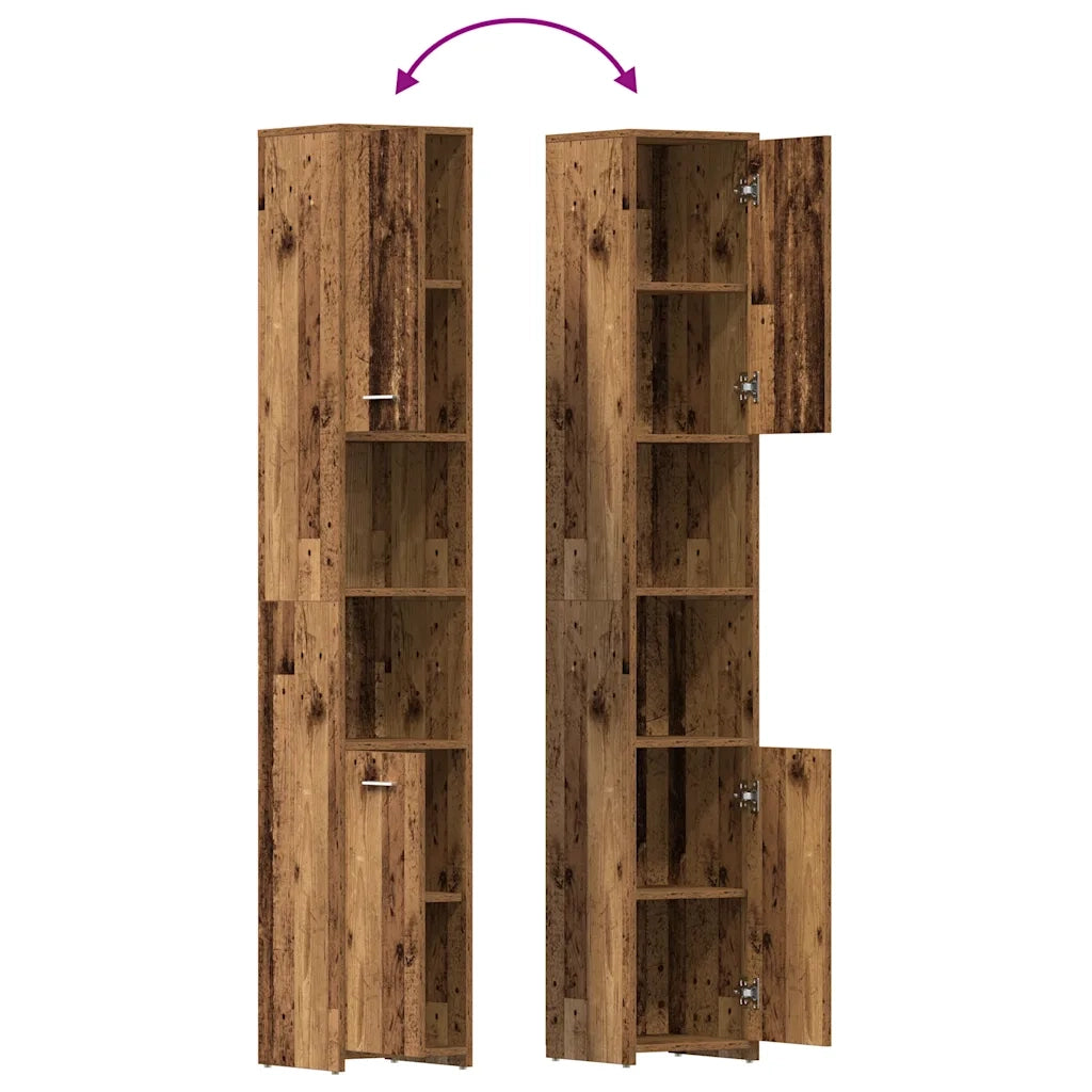 vidaXL Mobile da Bagno Legno Antico 30x30x183,5 cm in Legno tecnico