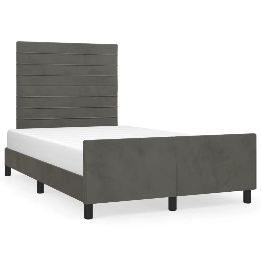Giroletto senza Materasso Grigio Scuro 120x190 cm Velluto