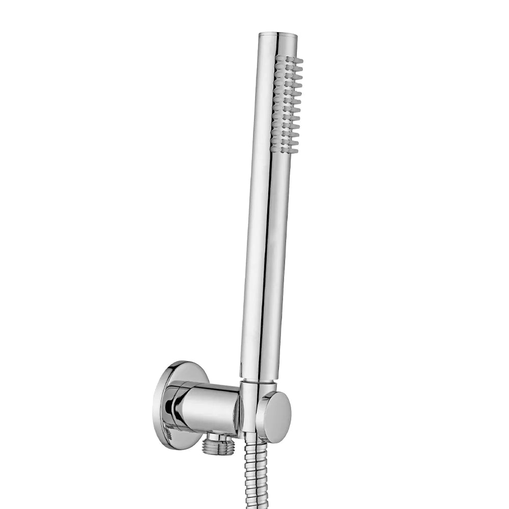 Paffoni kit doccia cromato tondo - doccino e supporto con presa acqua in metallo e flessibile 150cm