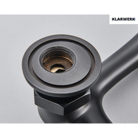 ALEX | rubinetto miscelatore catering rubinetto a parete nero | professionale da cucina in acciaio inox lungo e piatto| acqua ristorante bocca dritta