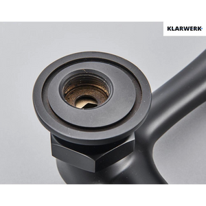 ALEX | rubinetto miscelatore catering rubinetto a parete nero | professionale da cucina in acciaio inox lungo e piatto| acqua ristorante bocca dritta