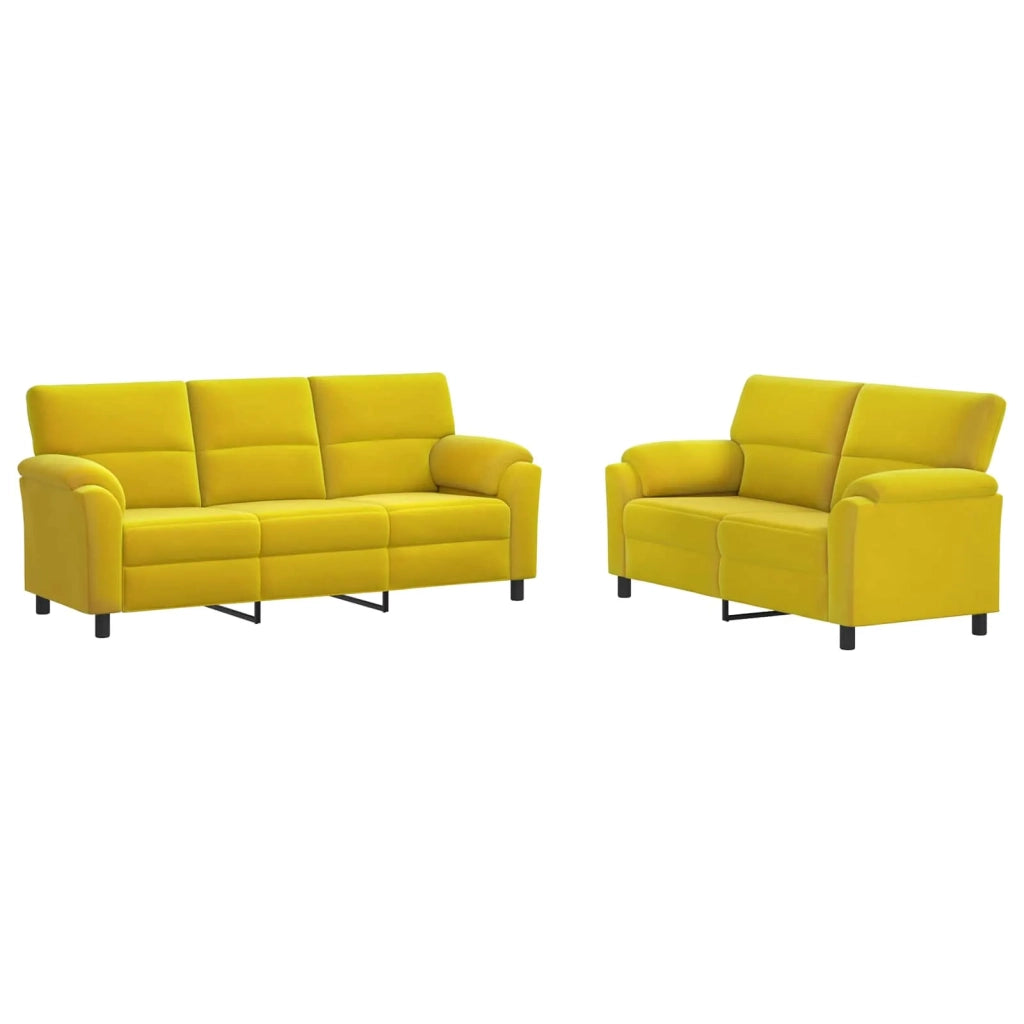 Set di divani 2 pcs Giallo Velluto 3430511