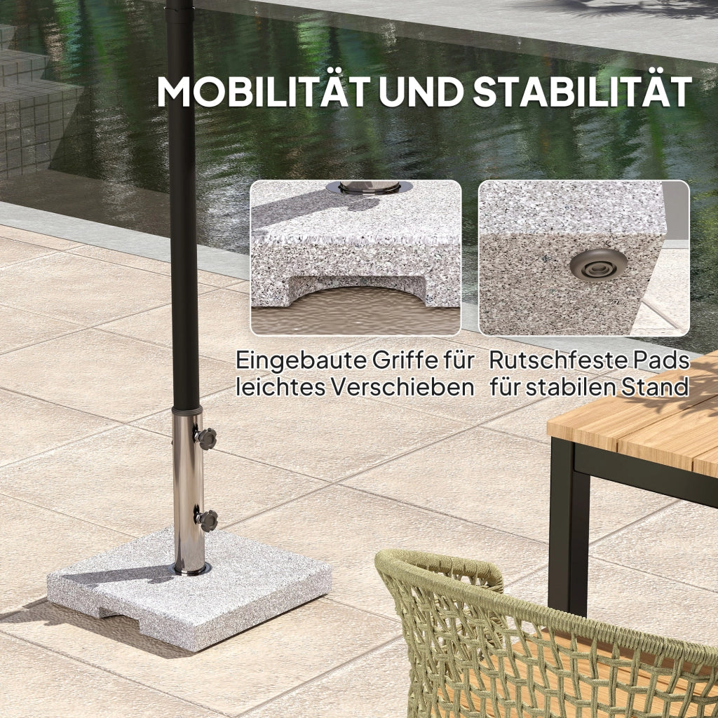 Base per ombrellone in granito ¨C zephmum ¨C 21kg quadrata per diametri 32/38/48mm