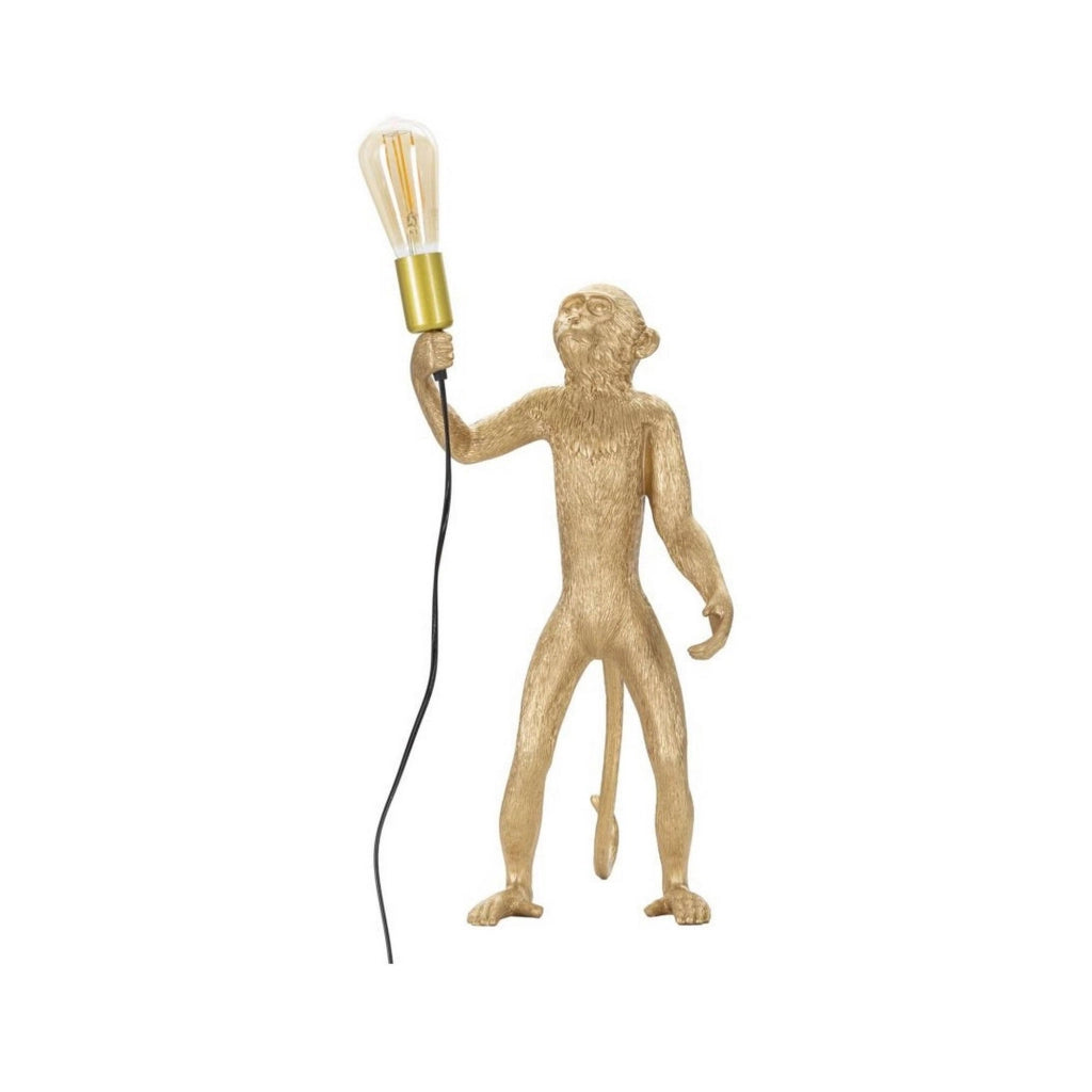 Lampada da tavolo Piet, Luce da scrivania, Luminaria da ufficio, Lampada da lavoro, 26x34 h55 cm, Oro