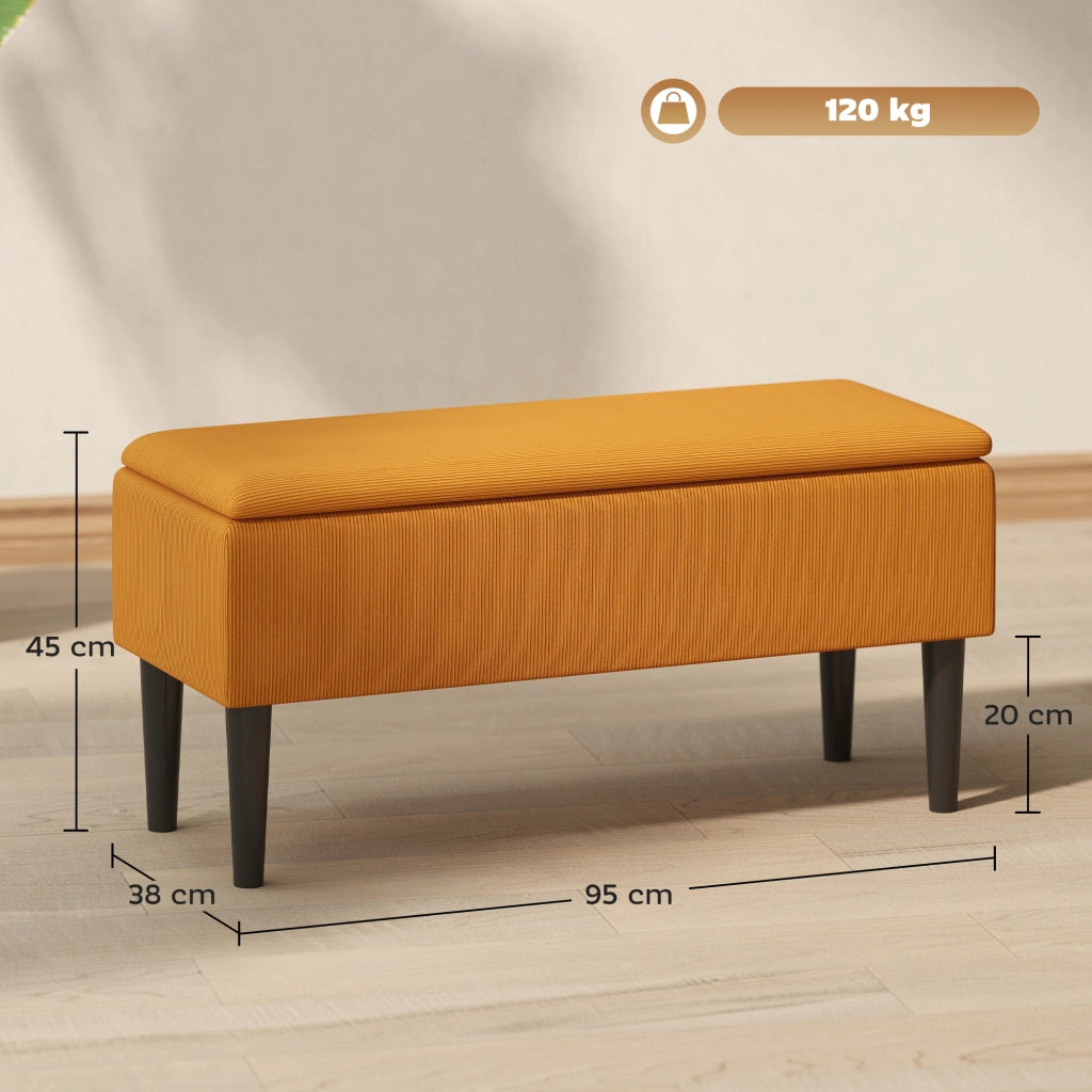 Panca Fondoletto ¨C Minimal ¨C Arancio Legno 95x38x45 cm