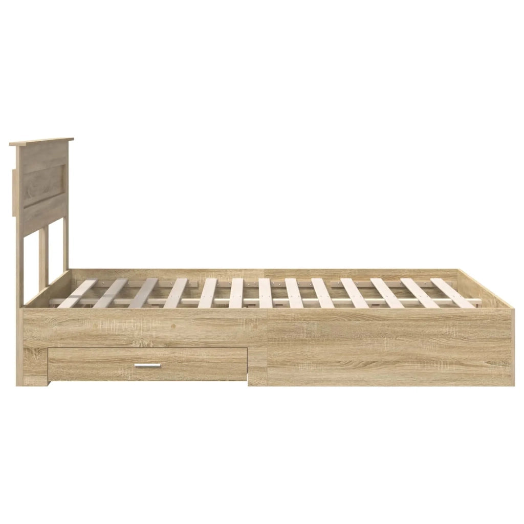 Struttura del letto con cassetto Rovere Sonoma 150 x 200 cm
