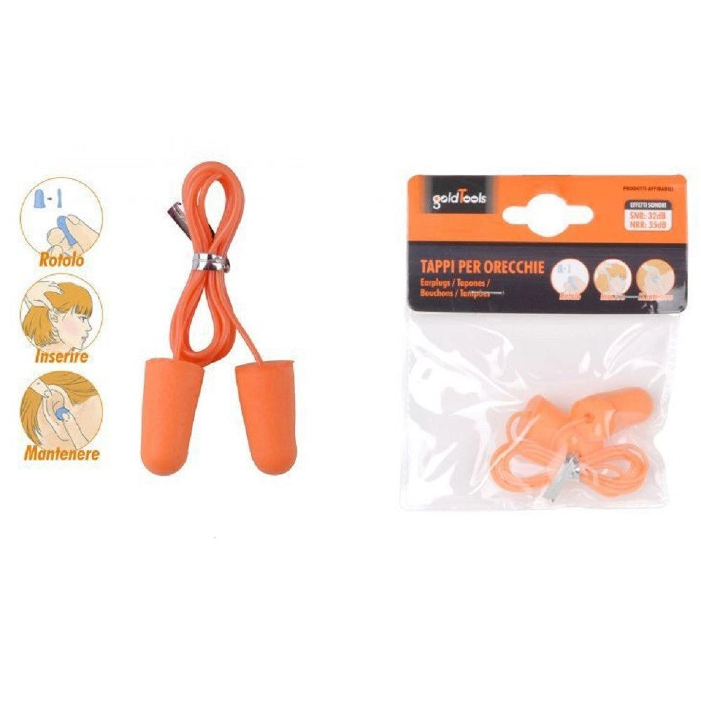 Trade Shop - Set 2pz Coppia Tappi Per Orecchie Protezione Udito Antirumore Lavoro 32db 90589 -