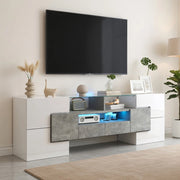 Cassettiera TV bianco lucido in truciolare 145 cm