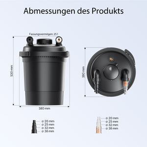 CPF-380 Filtro a pressione con UVC 11 W e chiarificatore per laghetti fino a 12.000l d’acqua